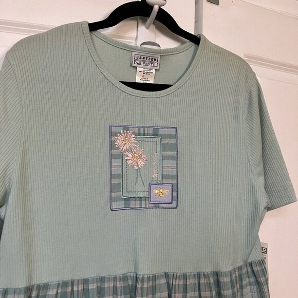 Vintage 1998 Jantzen Deadstock Green  Plaid Maxi Dress - Picture 3 of 7